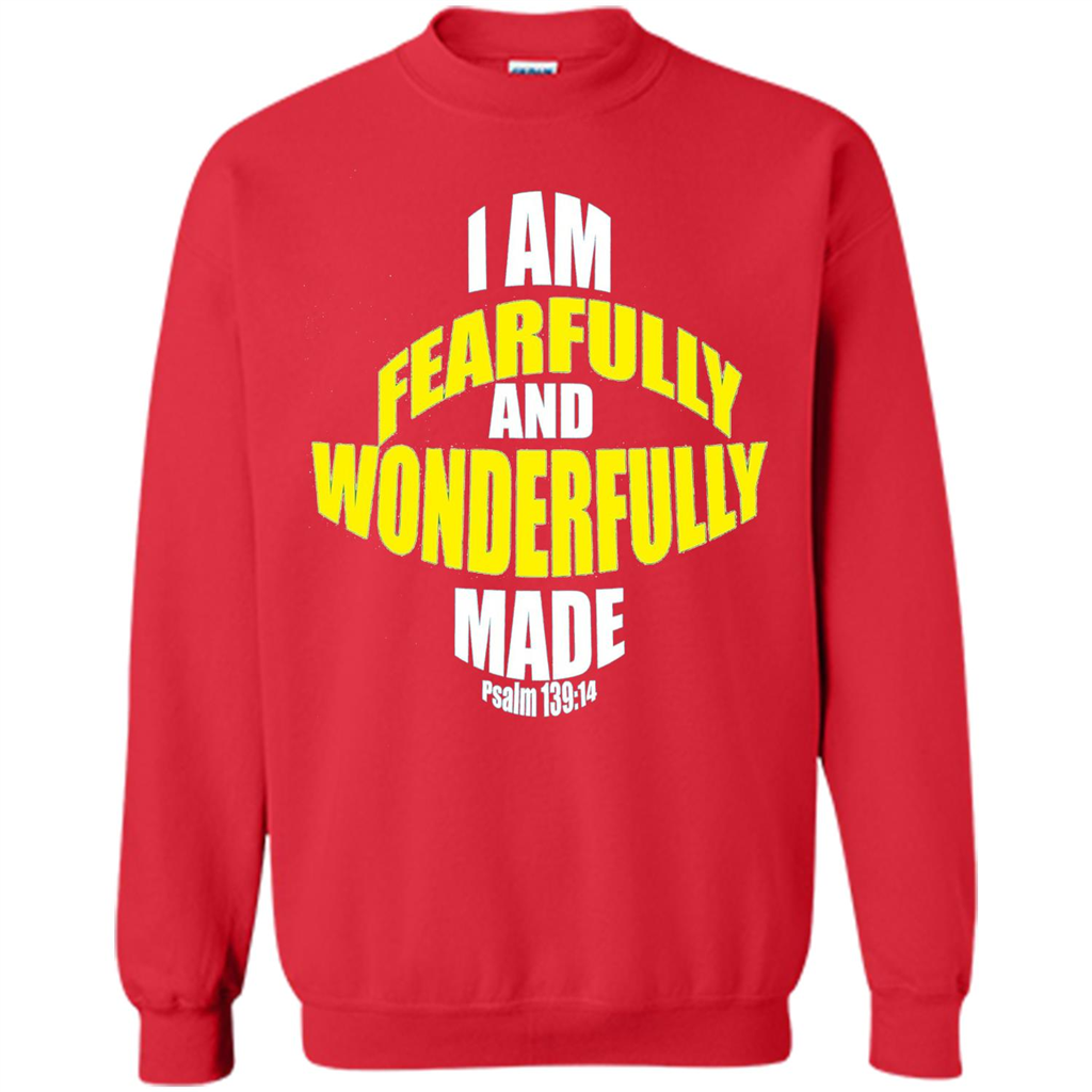 Fearfully And Wonderfully Made Christian T-Shirt Red