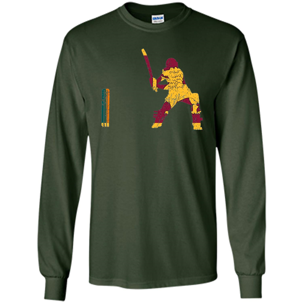 American Football T-shirt Sri Lankan Cricketer Batsman Wicket Cricket Match Forest Green