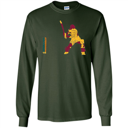 American Football T-shirt Sri Lankan Cricketer Batsman Wicket Cricket Match Forest Green