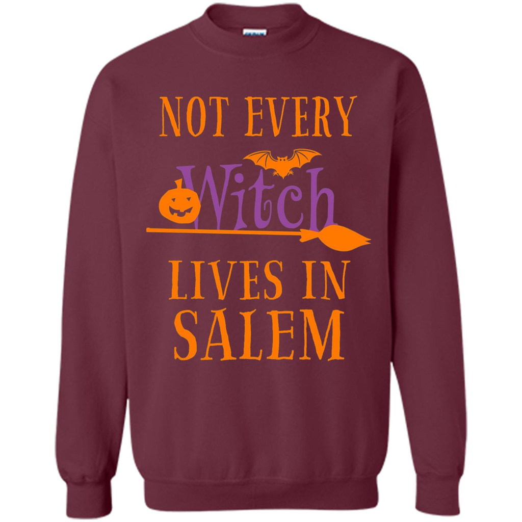 Halloween T-shirt Not Every Witch Lives In Salem T-Shirt Maroon