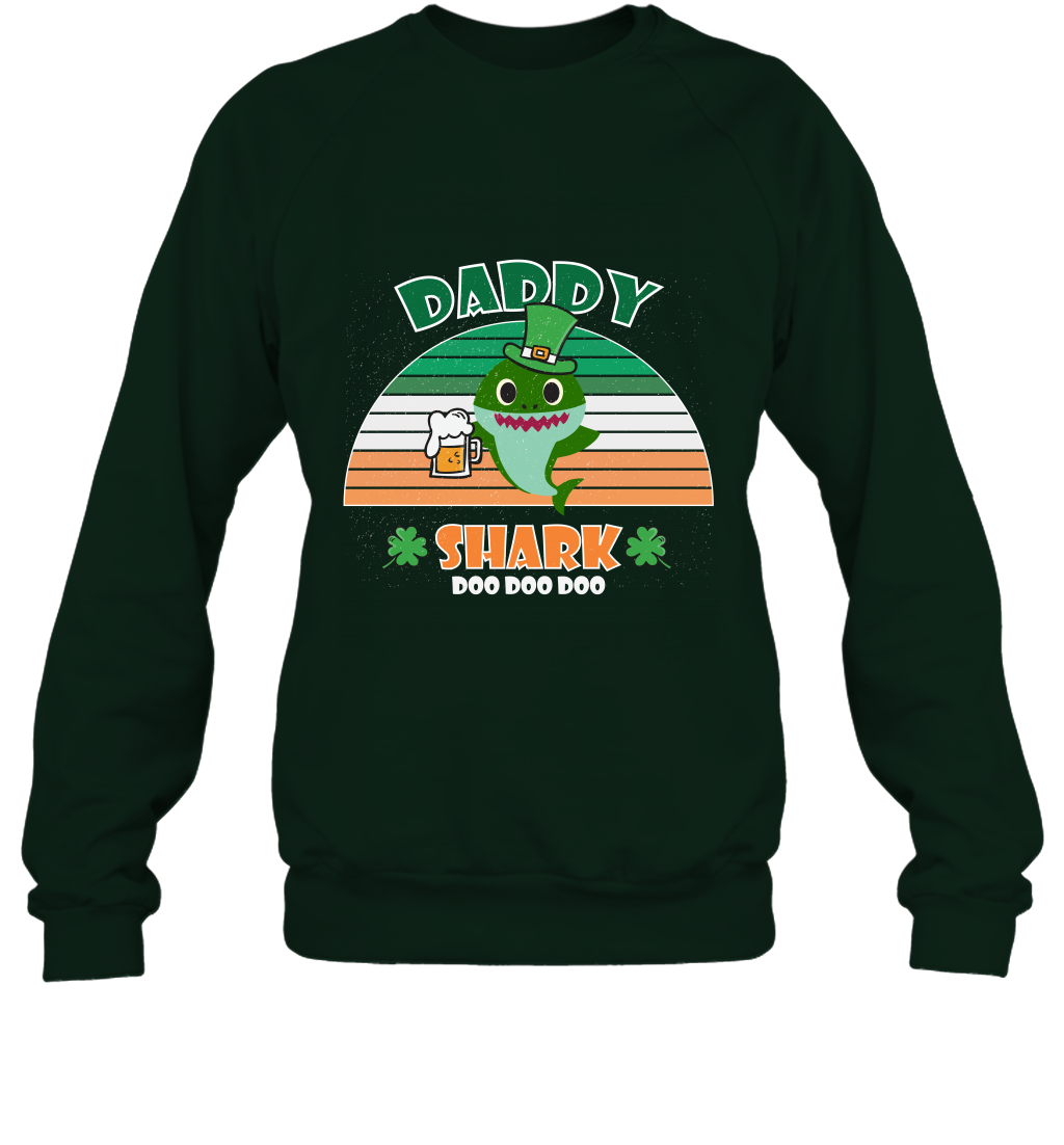 Irish Daddy Shark Saint Patricks Day Family Shirt Sweatshirt Forest