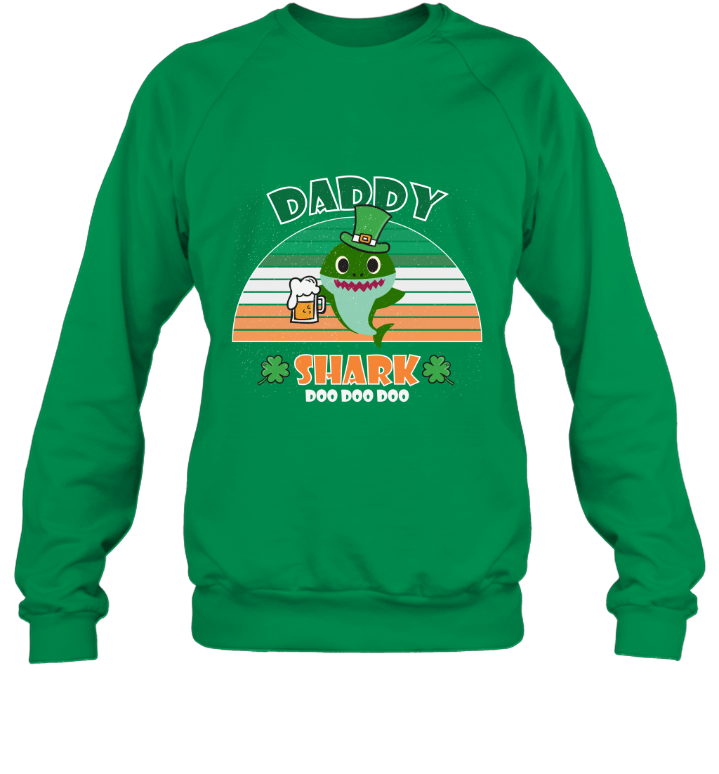 Irish Daddy Shark Saint Patricks Day Family Shirt Sweatshirt Irish Green