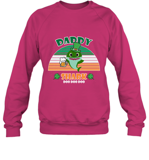 Irish Daddy Shark Saint Patricks Day Family ShirtUnisex Fleece Pullover Sweatshirt