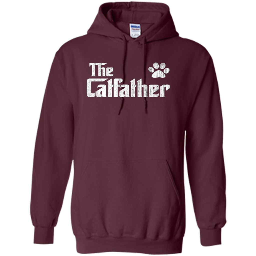Cat Lover T-shirt The Catfather Maroon