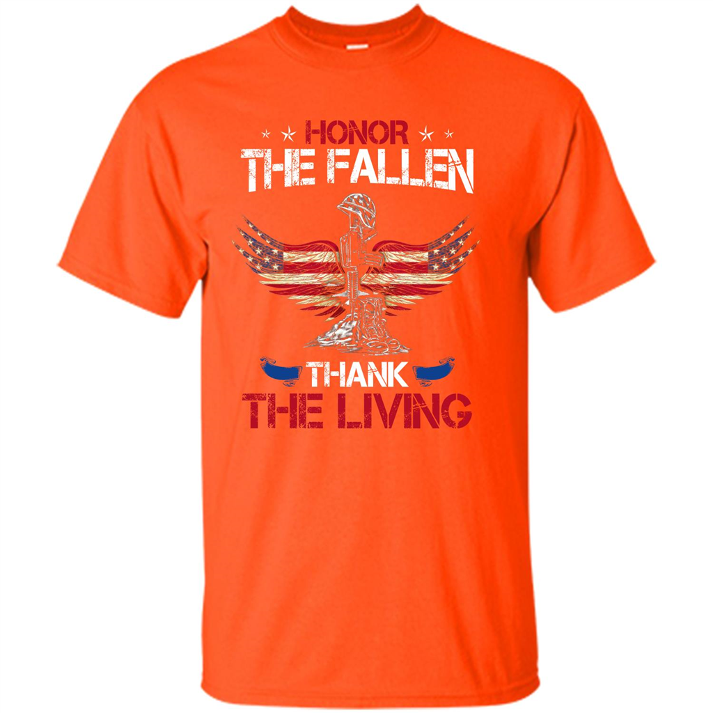 Military T-shirt Honor The Fallen Thank The Living Orange