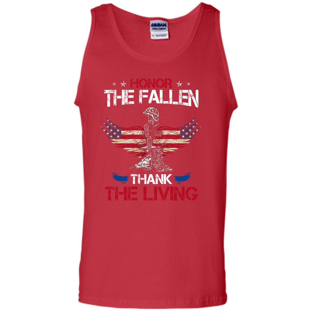 Military T-shirt Honor The Fallen Thank The Living Red