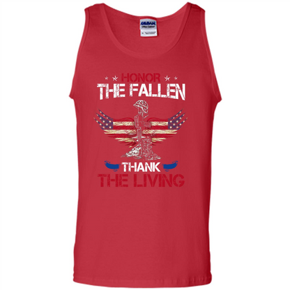 Military T-shirt Honor The Fallen Thank The Living Red