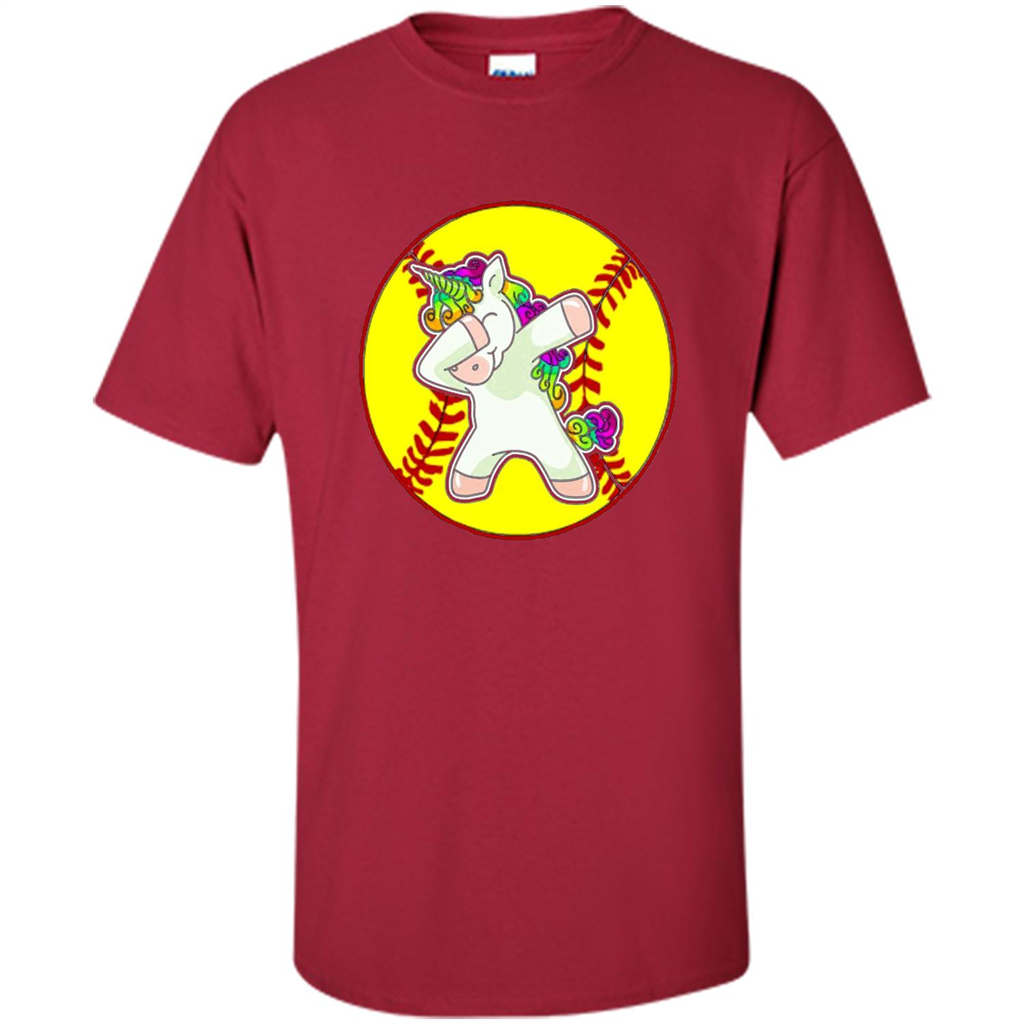 Unicorn Dabbing Softball T-shirt Cardinal