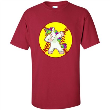 Unicorn Dabbing Softball T-shirt Cardinal
