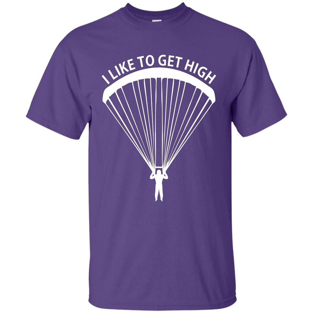 I Like To Get High Skydiving T-Shirt Purple