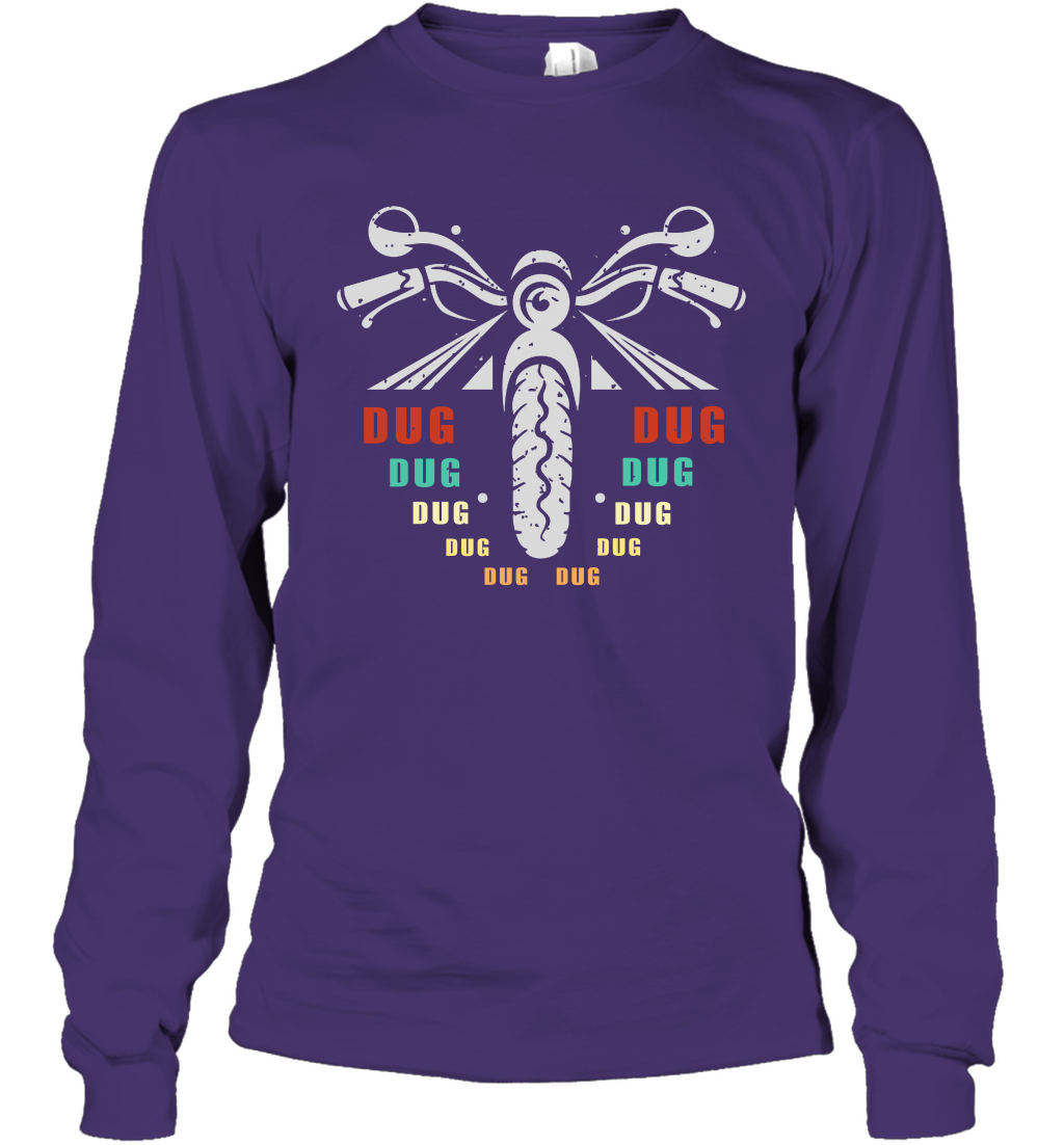 Dug Dug Dug Motorcycle Racing Shirt Long Sleeve T-Shirt Long Sleeve T-Shirt Purple