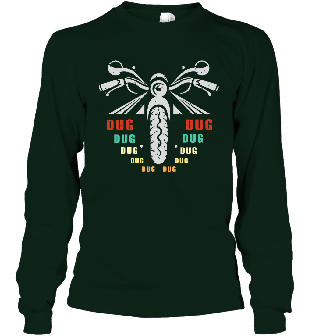 Dug Dug Dug Motorcycle Racing Shirt Long Sleeve T-Shirt Long Sleeve T-Shirt Forest Green