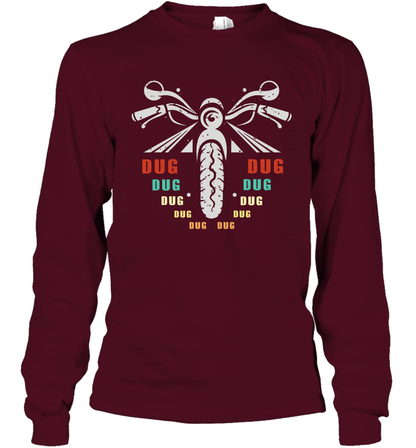 Dug Dug Dug Motorcycle Racing Shirt Long Sleeve T-Shirt Long Sleeve T-Shirt Maroon