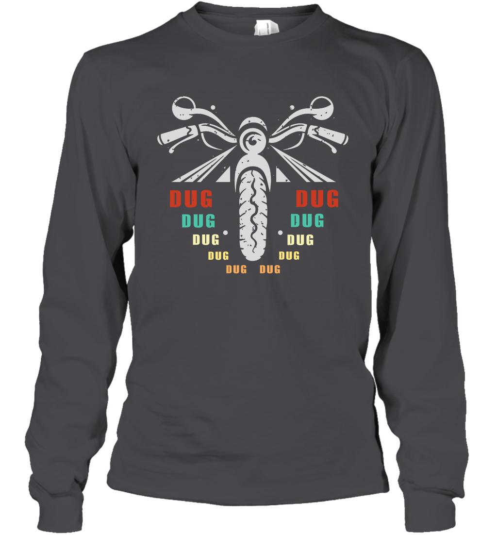 Dug Dug Dug Motorcycle Racing Shirt Long Sleeve T-Shirt Long Sleeve T-Shirt Dark Heather