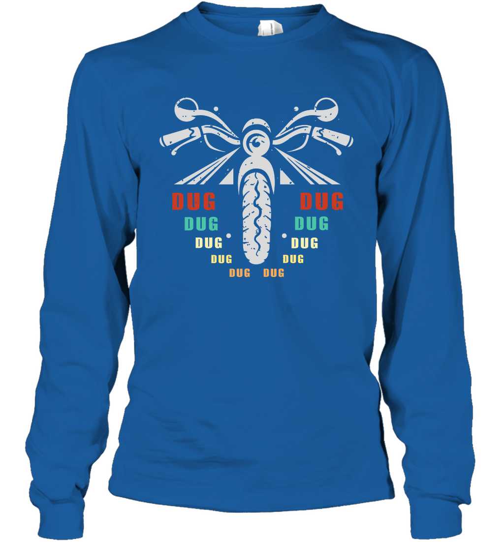 Dug Dug Dug Motorcycle Racing Shirt Long Sleeve T-Shirt Long Sleeve T-Shirt Royal