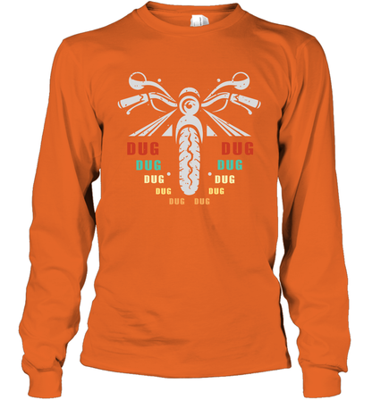 Dug Dug Dug Motorcycle Racing Shirt Long Sleeve T-Shirt Long Sleeve T-Shirt Orange