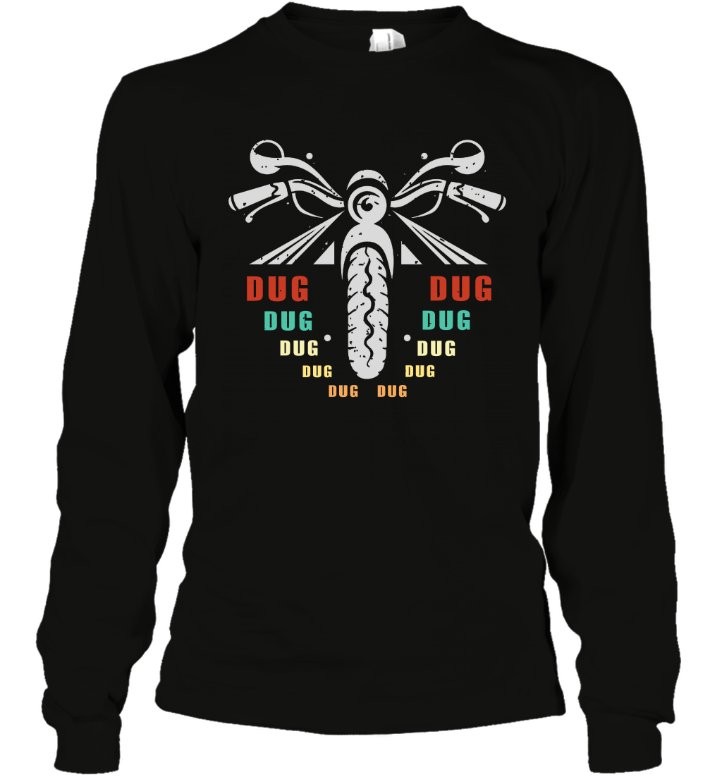 Dug Dug Dug Motorcycle Racing Shirt Long Sleeve T-Shirt Long Sleeve T-Shirt Black
