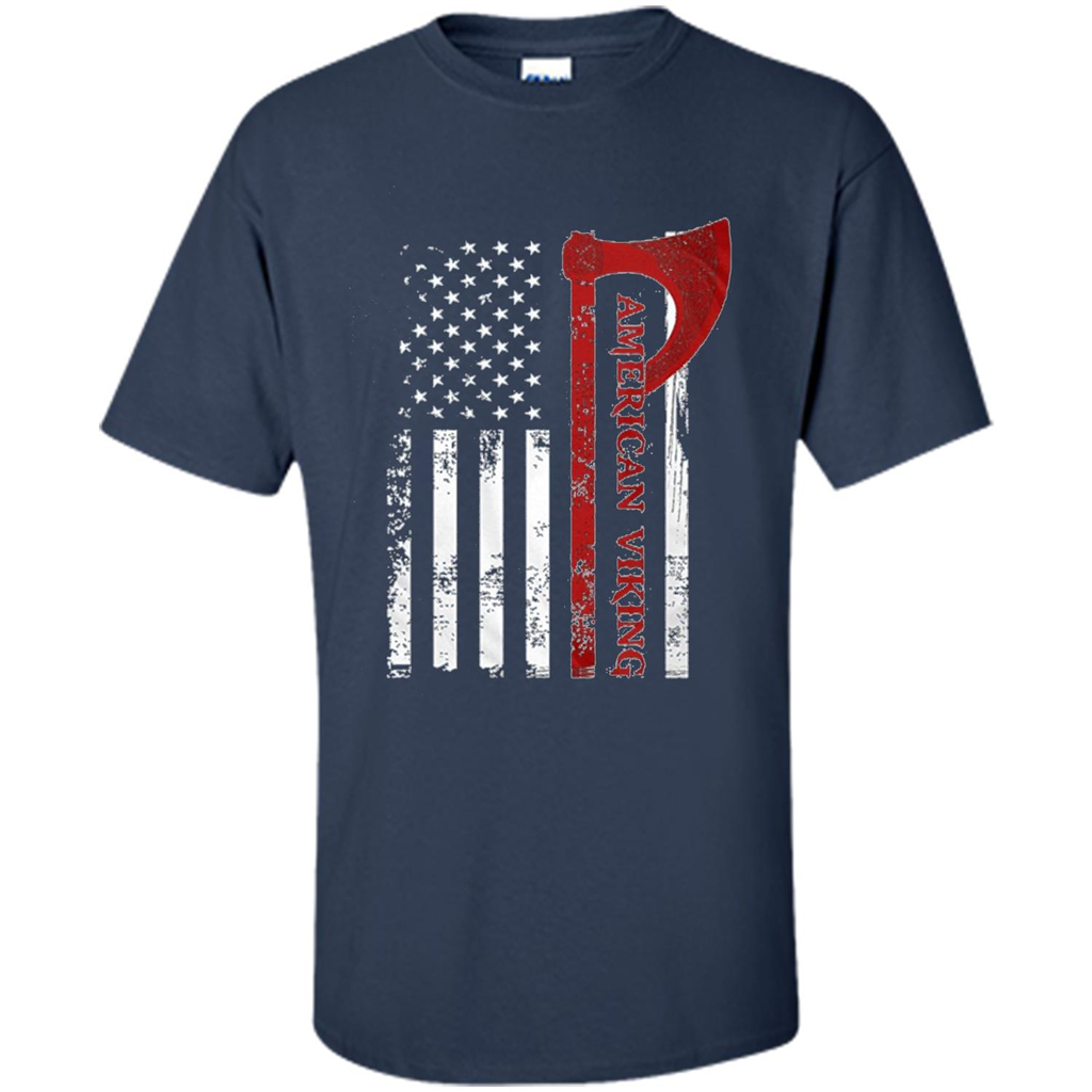 American Viking Flag Shirt Patriotic American T-shirt Navy