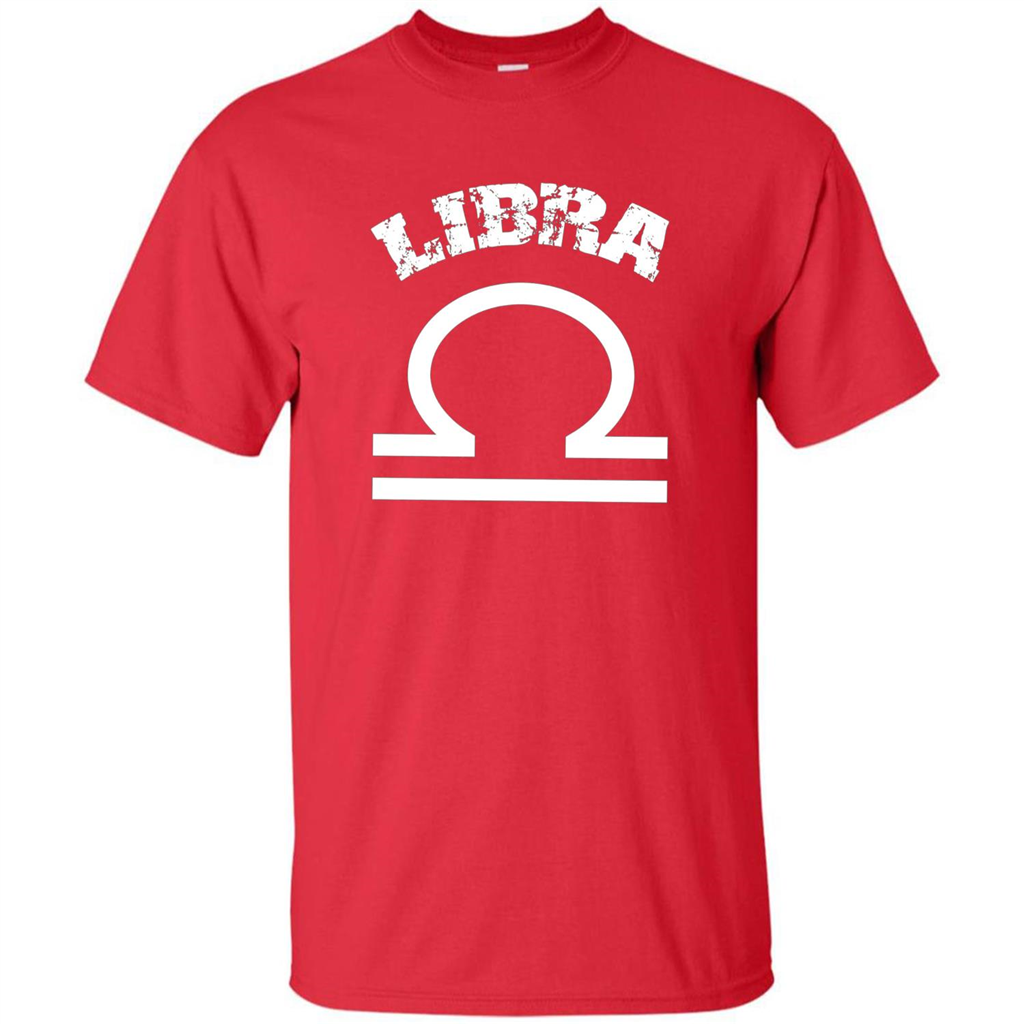 Libra T-shirt Libra Symbol Zodiac October Birthday T-shirt Red