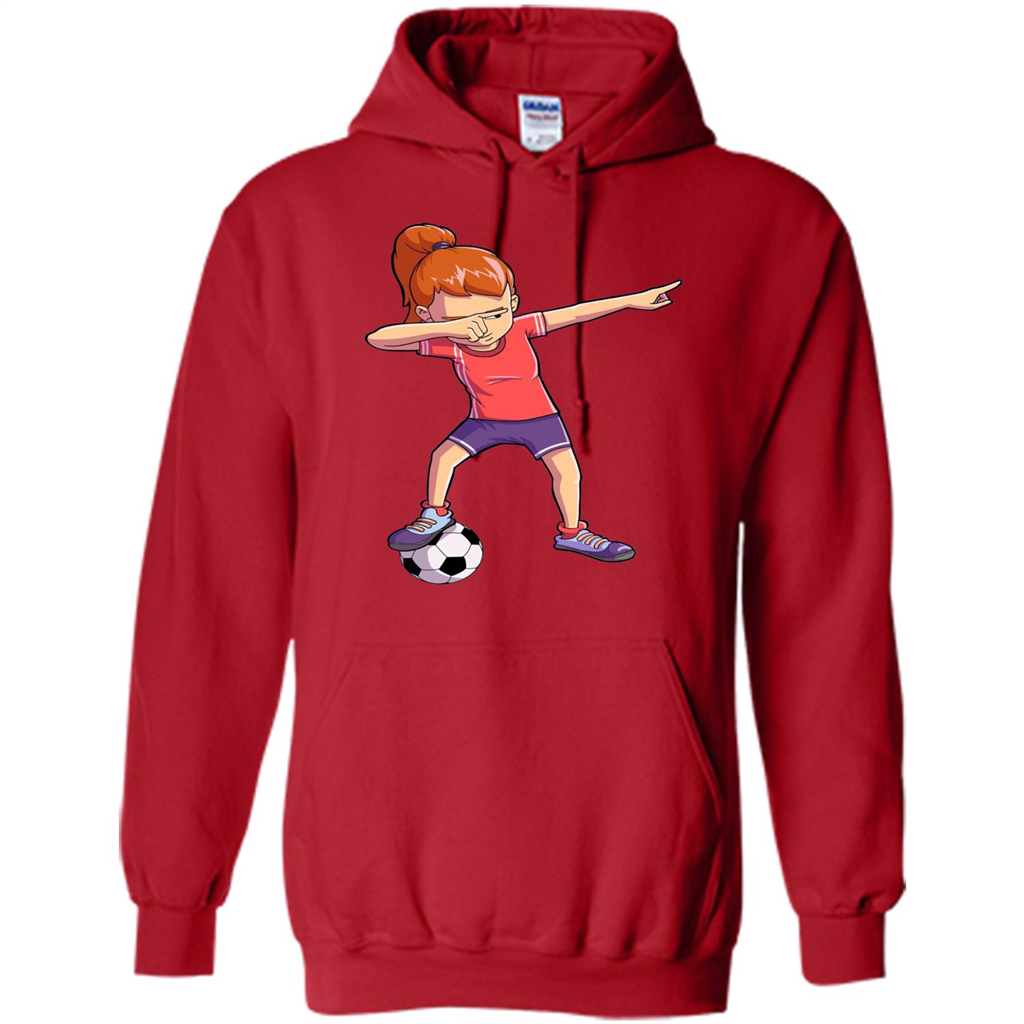 Dabbing Soccer Girl T-shirt Dab Dance T-shirt Red