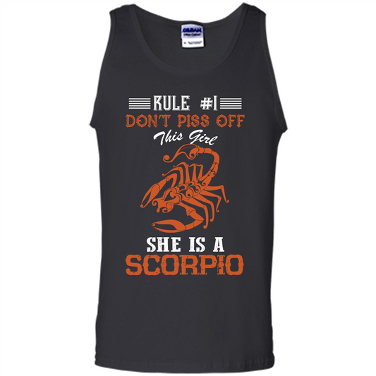Scorpio T-shirt Rule Dont Piss Off This Girl T-shirt Black