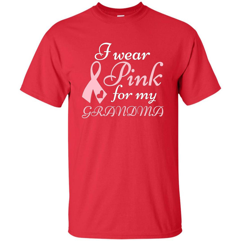 Breast Cancer T-Shirt I Wear Pink For My Grandma Red