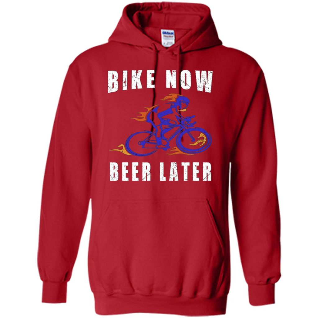 Bike Now Beer Later T-shirt Red