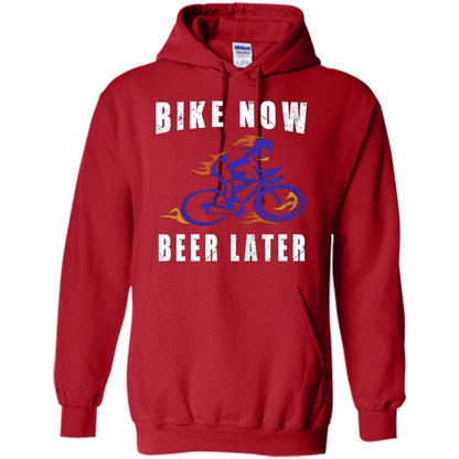 Bike Now Beer Later T-shirt Red