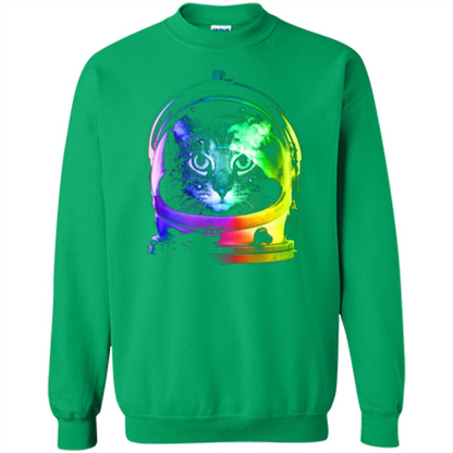 Astronaut Cat T-shirt Irish Green
