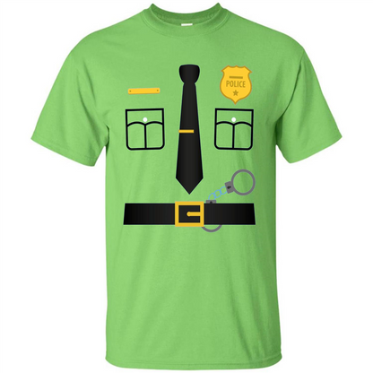 Policeman Costume T-Shirt Halloween Outfit T-shirt Lime