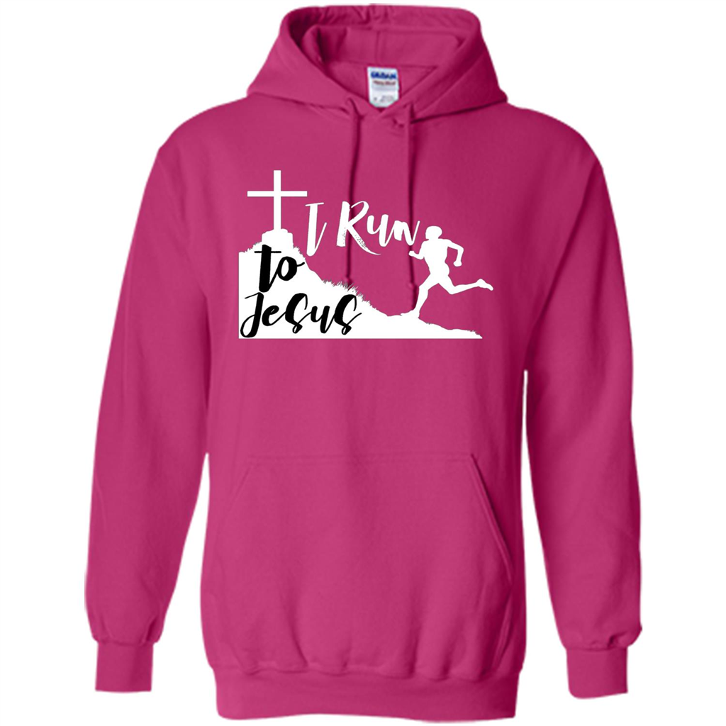 Christian T-shirt I Run To Jesus Heliconia