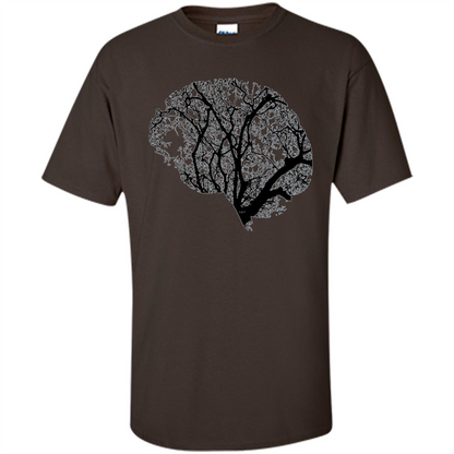 Science Nature T-Shirt Head Brain Tree Dark Chocolate