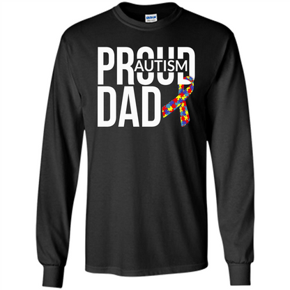 Proud Autism Dad T-shirt Autism Awareness Black
