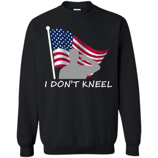 I Don't Kneel T-Shirt American Flag T-shirt Black