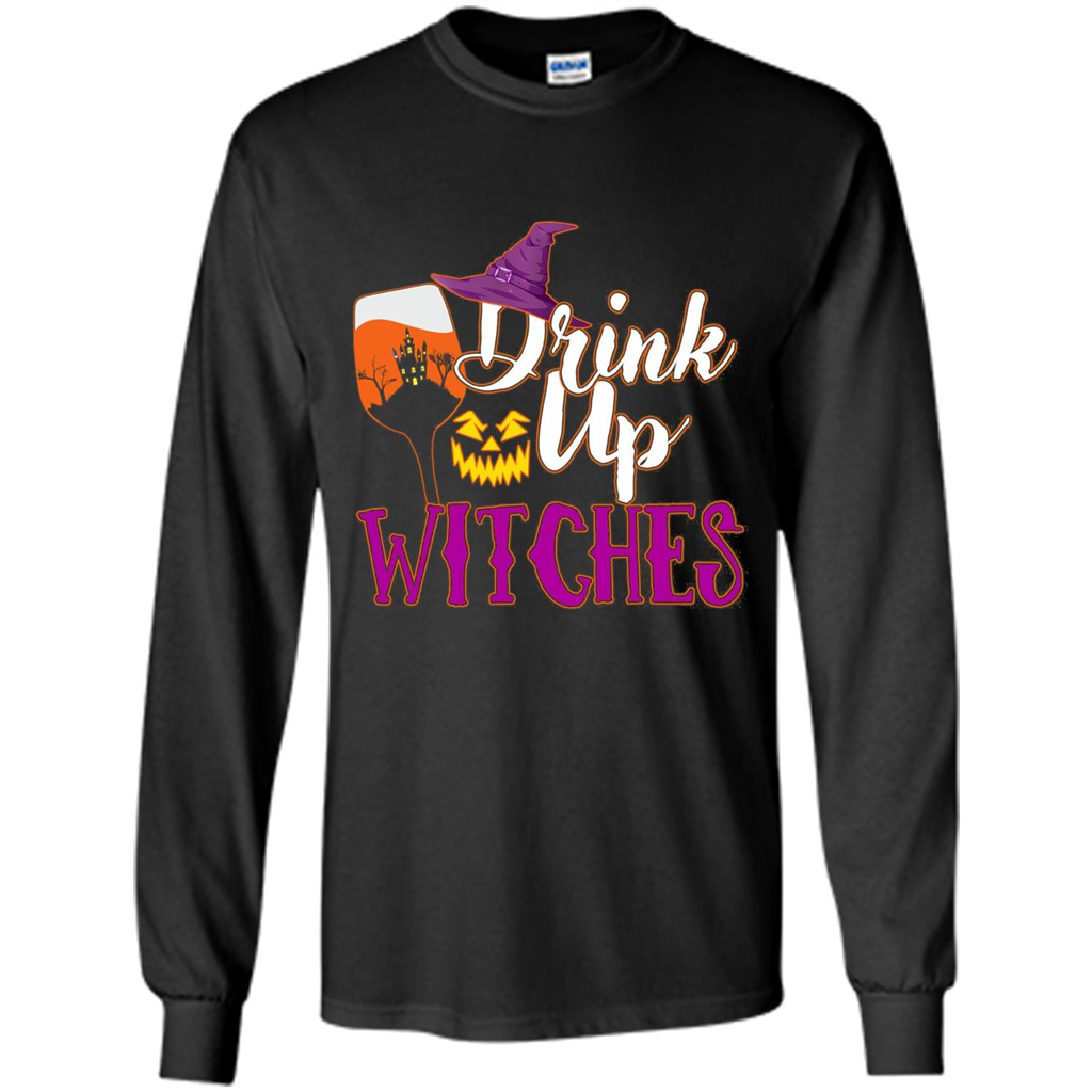 Drink Up Witches T Shirt Funny Halloween Costume Black