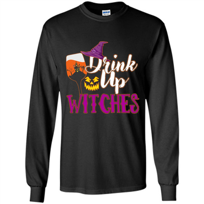 Drink Up Witches T Shirt Funny Halloween Costume Black