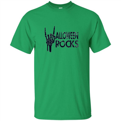 Halloween Rocks Skeleton T-shirt Irish Green