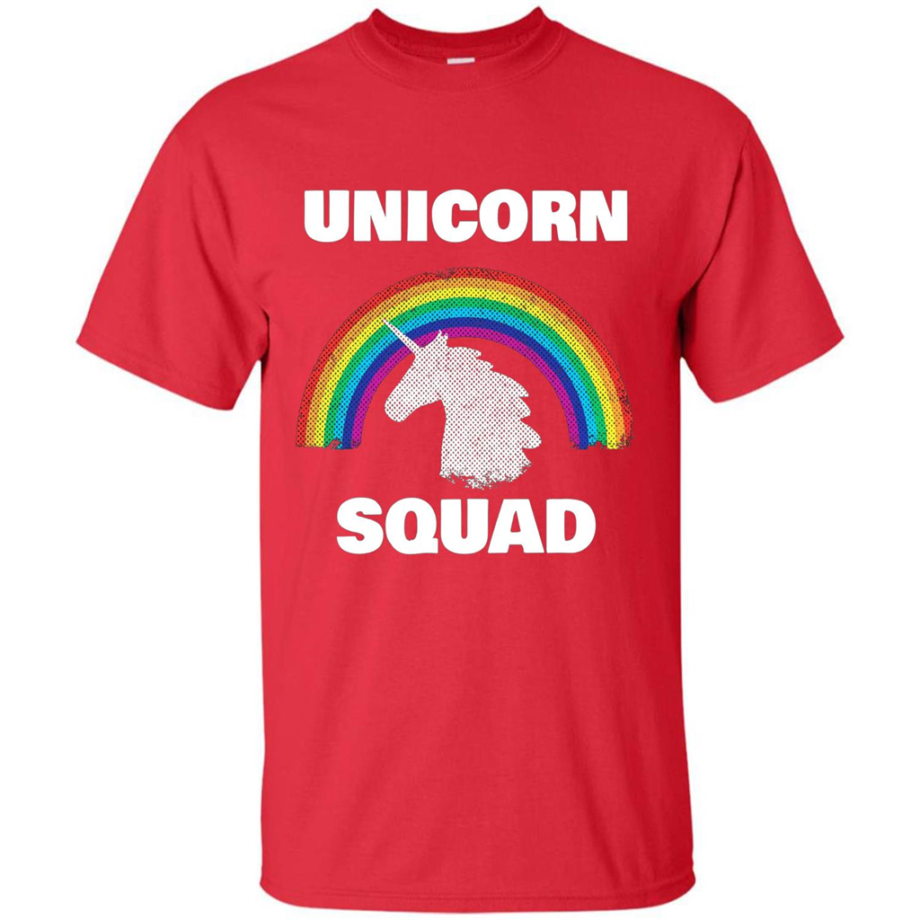 Unicorn Squad T-shirt Rainbow Unicorns Love T-Shirt Red