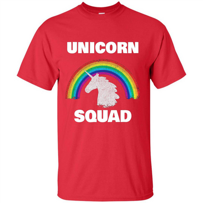 Unicorn Squad T-shirt Rainbow Unicorns Love T-Shirt Red