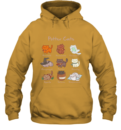 Potter Cats Harry Potter Fan Hoodie Hoodie Gold
