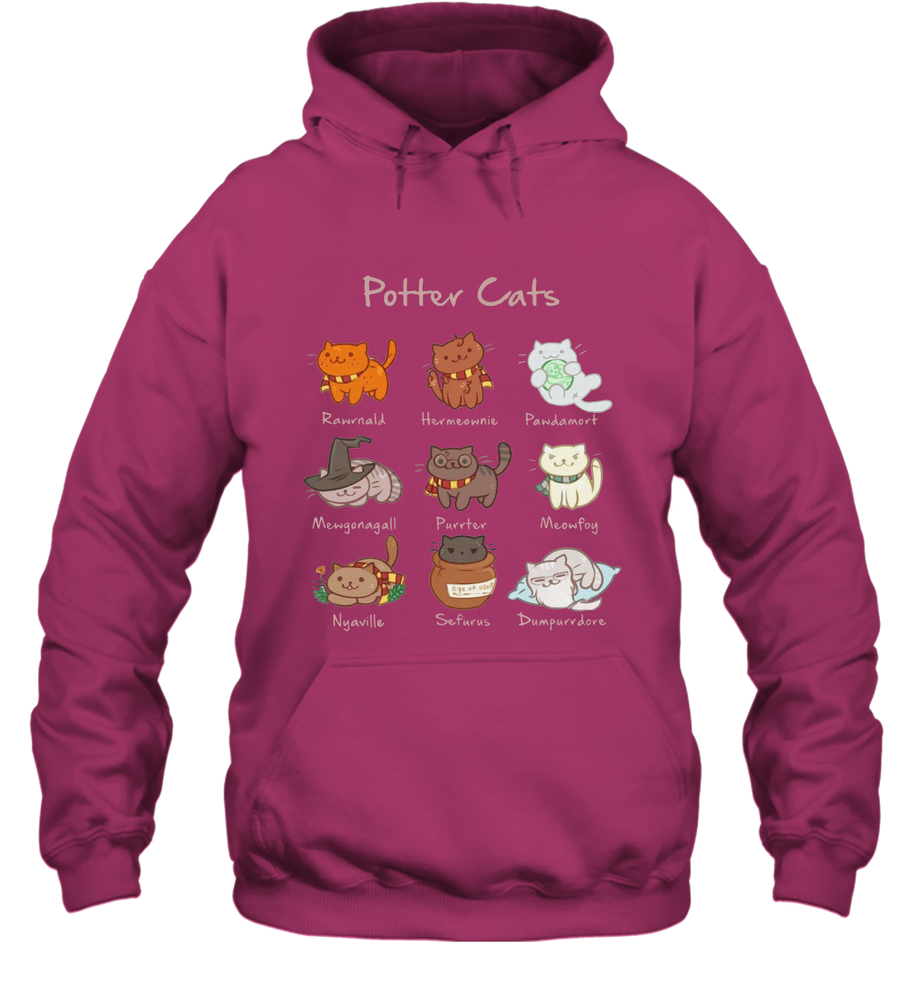 Potter Cats Harry Potter Fan Hoodie Hoodie Heliconia