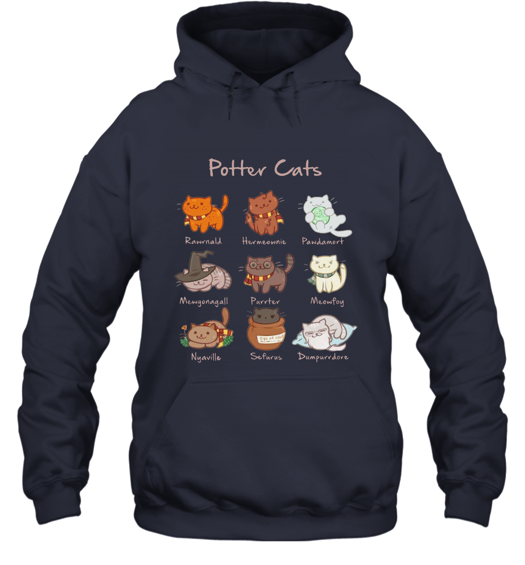 Potter Cats Harry Potter Fan Hoodie Hoodie Navy