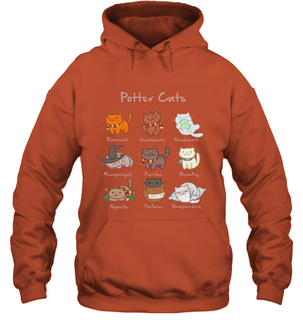 Potter Cats Harry Potter Fan Hoodie Hoodie Orange