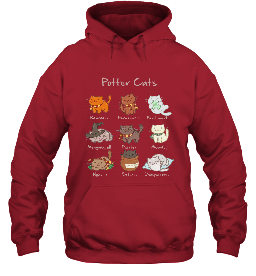 Potter Cats Harry Potter Fan Hoodie Hoodie Red