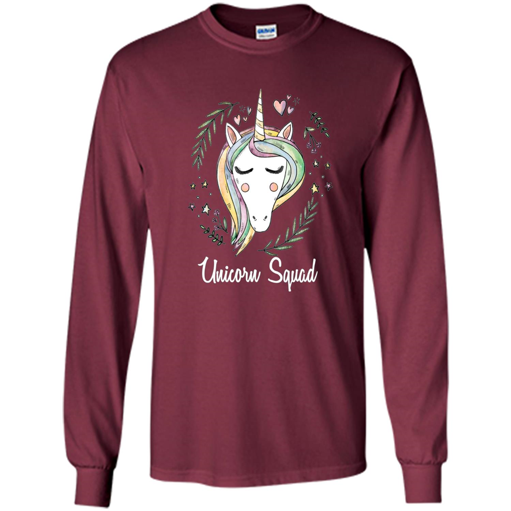 Unicorn Squad Funny T-shirt Cute Unicorn Maroon