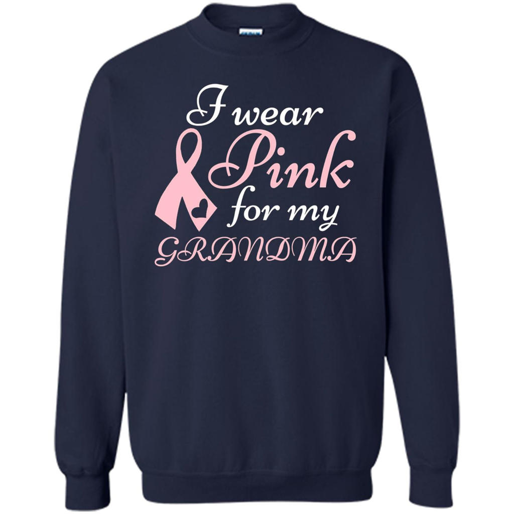 Breast Cancer T-Shirt I Wear Pink For My Grandma Navy
