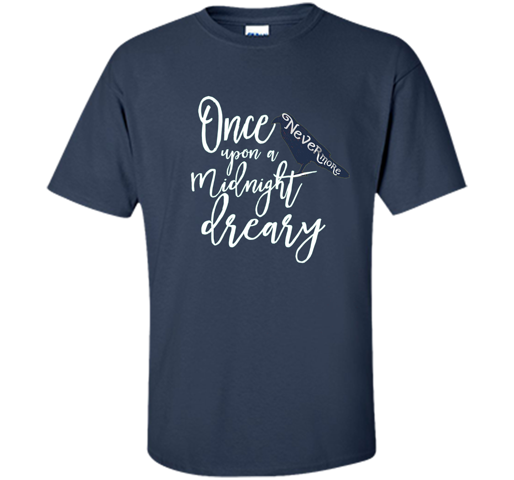 Poe Raven Shirt, Bookworm Shirt Literary Gifts cool shirt Navy