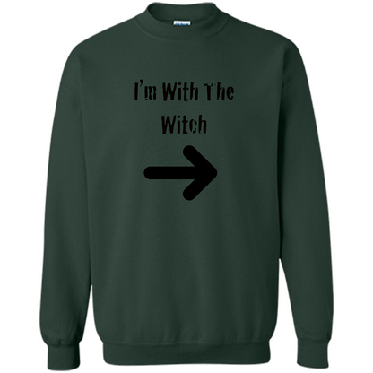 Halloween Couples Costume T-shirt I'm With The Witch Forest Green