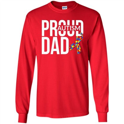 Proud Autism Dad T-shirt Autism Awareness Red