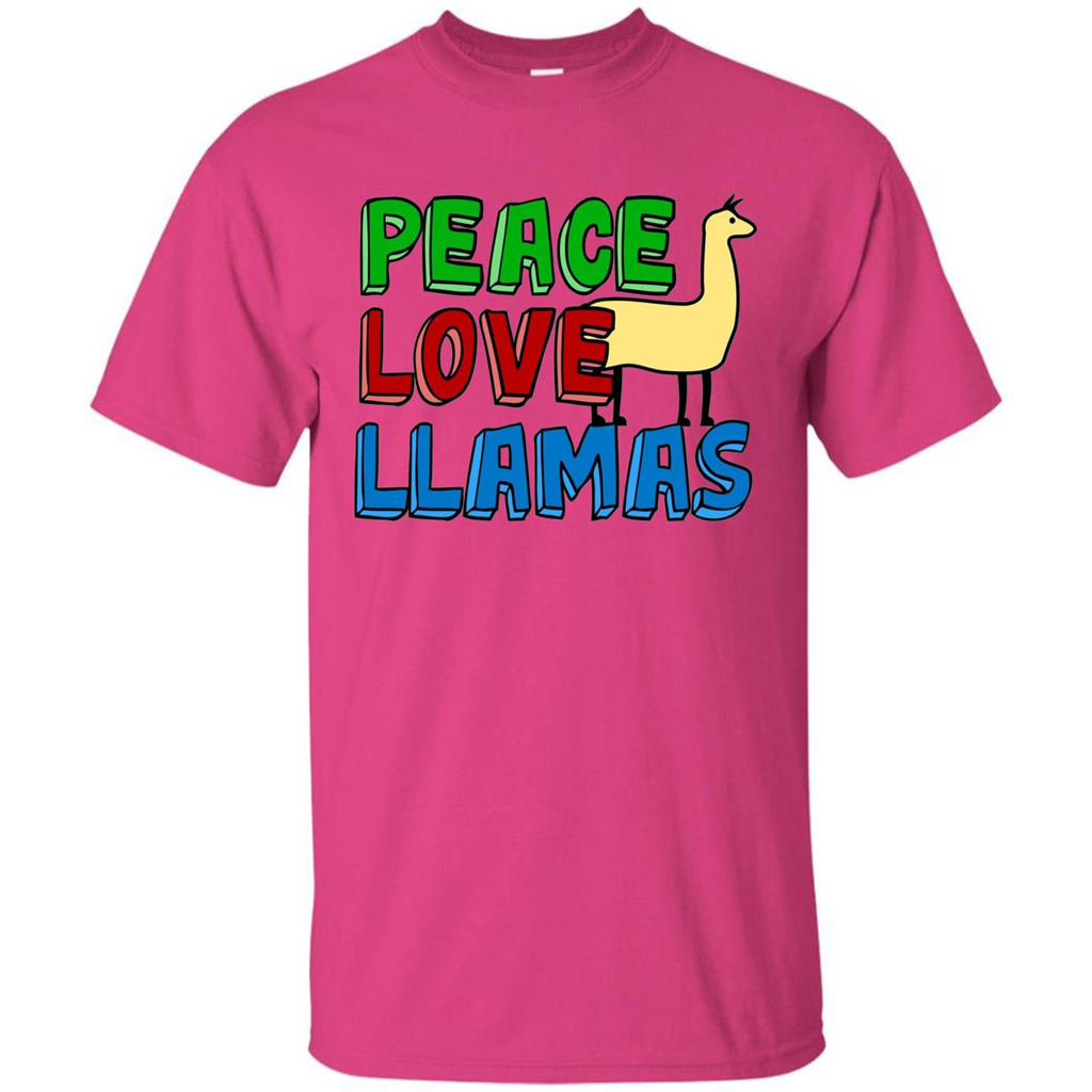 Peace Love Llamas T-shirt Heliconia